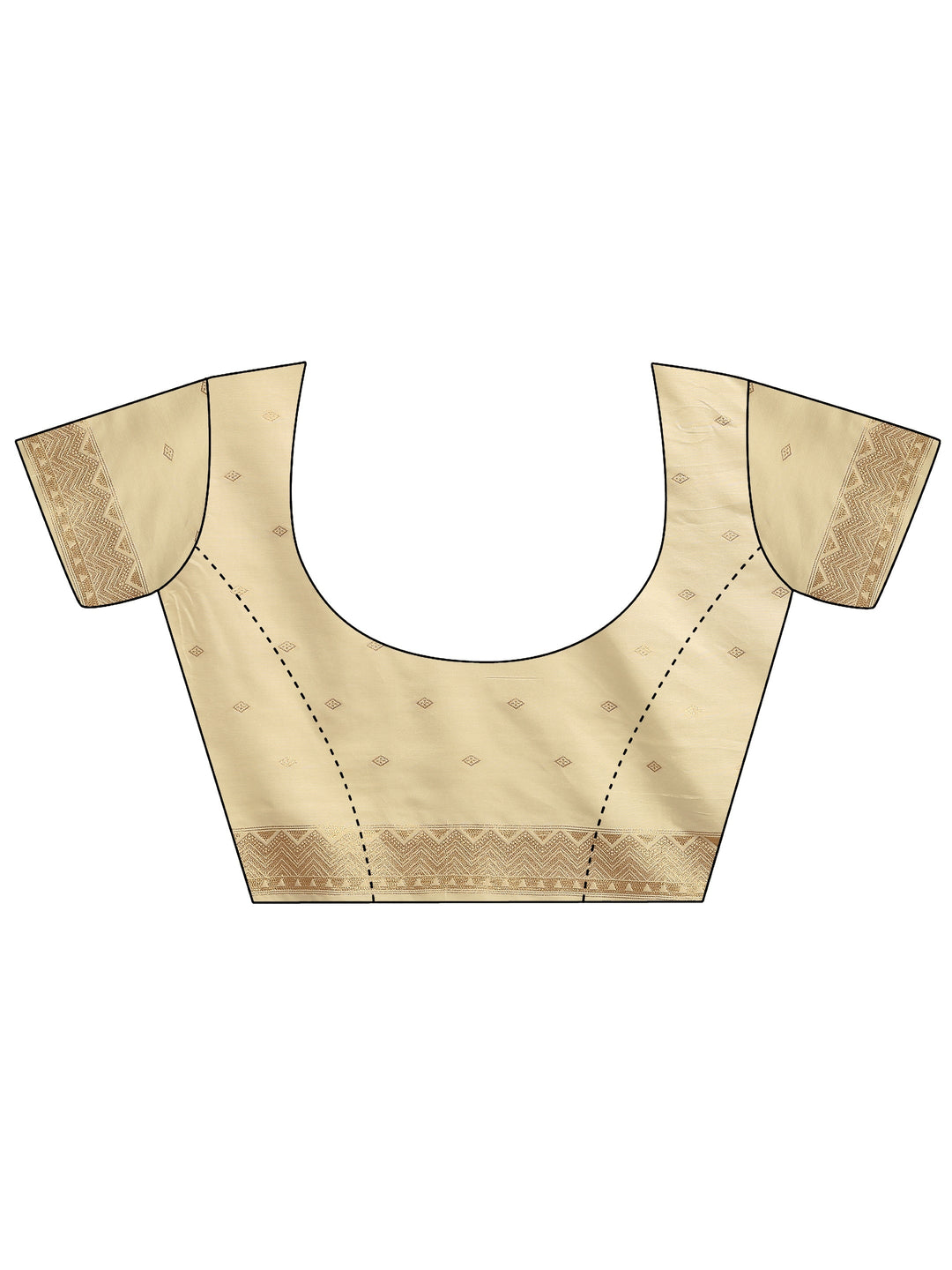  Cream Woven Design Banarsi Silk Blend Saree With Unstitched Blouse Piece 