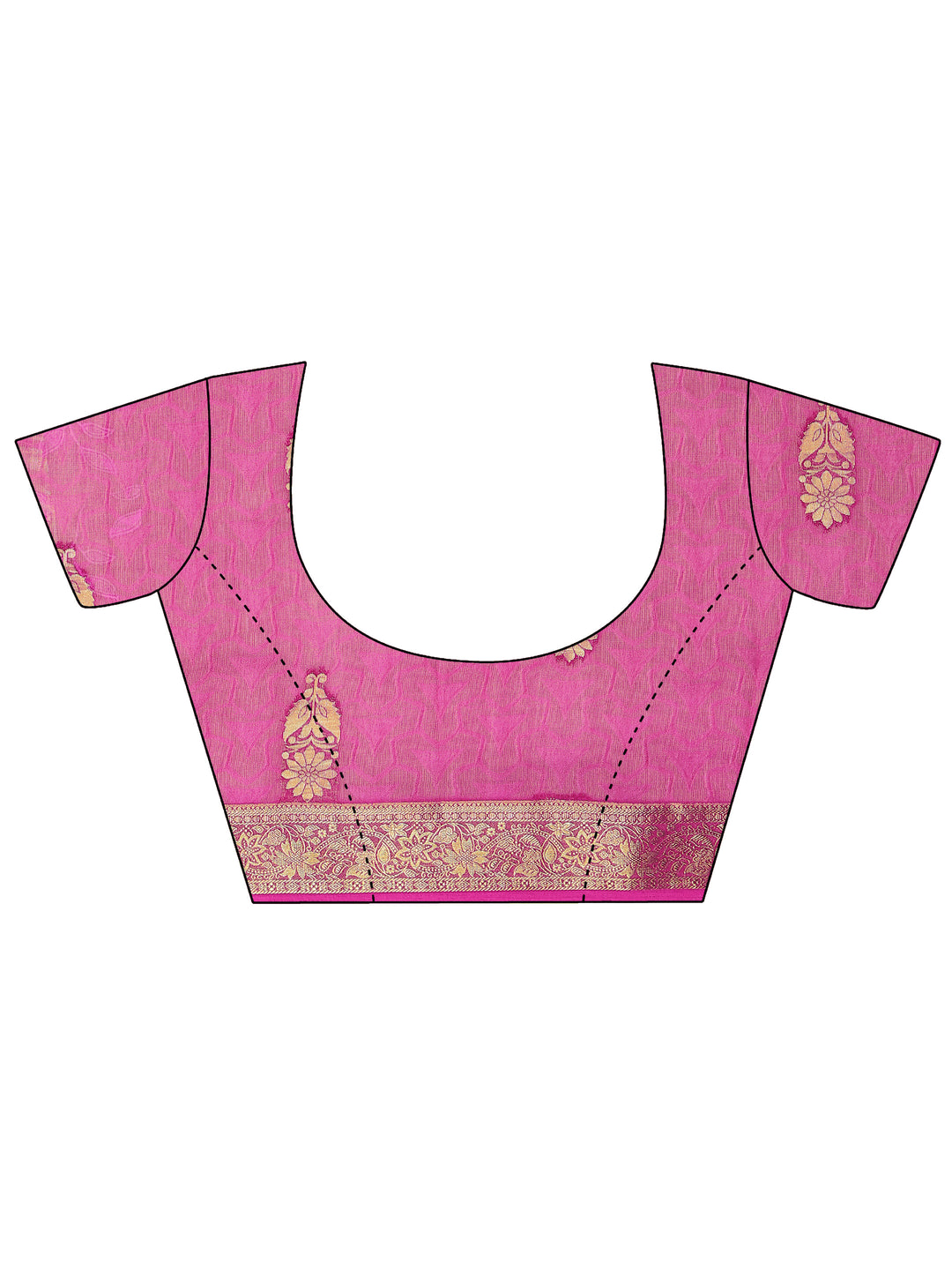  Pink Woven Design Silk Blend Saree With Unstitched Blouse Piece 
