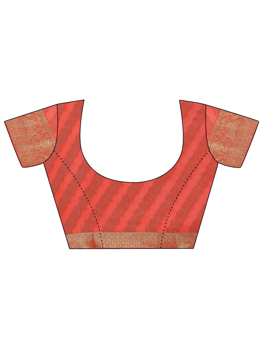  Red Paisley Woven Design Georgette Saree With Unstitched Blouse Piece 