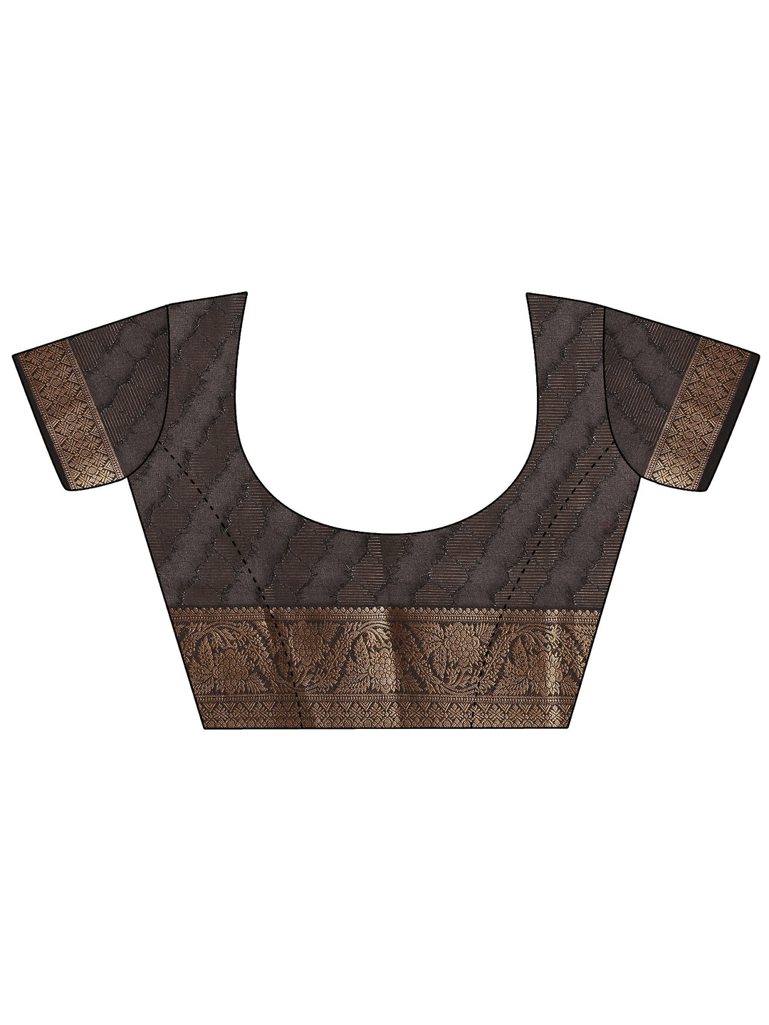  Black Paisley Woven Design Georgette Saree With Unstitched Blouse Piece 