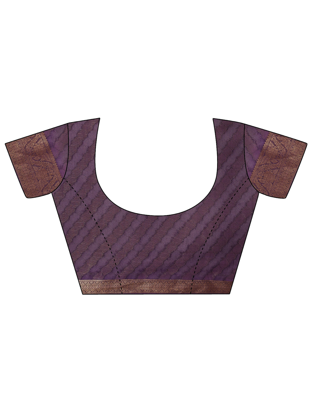  Purple Paisley Woven Design Banarsi Georgette Saree With Unstitched Blouse Piece 