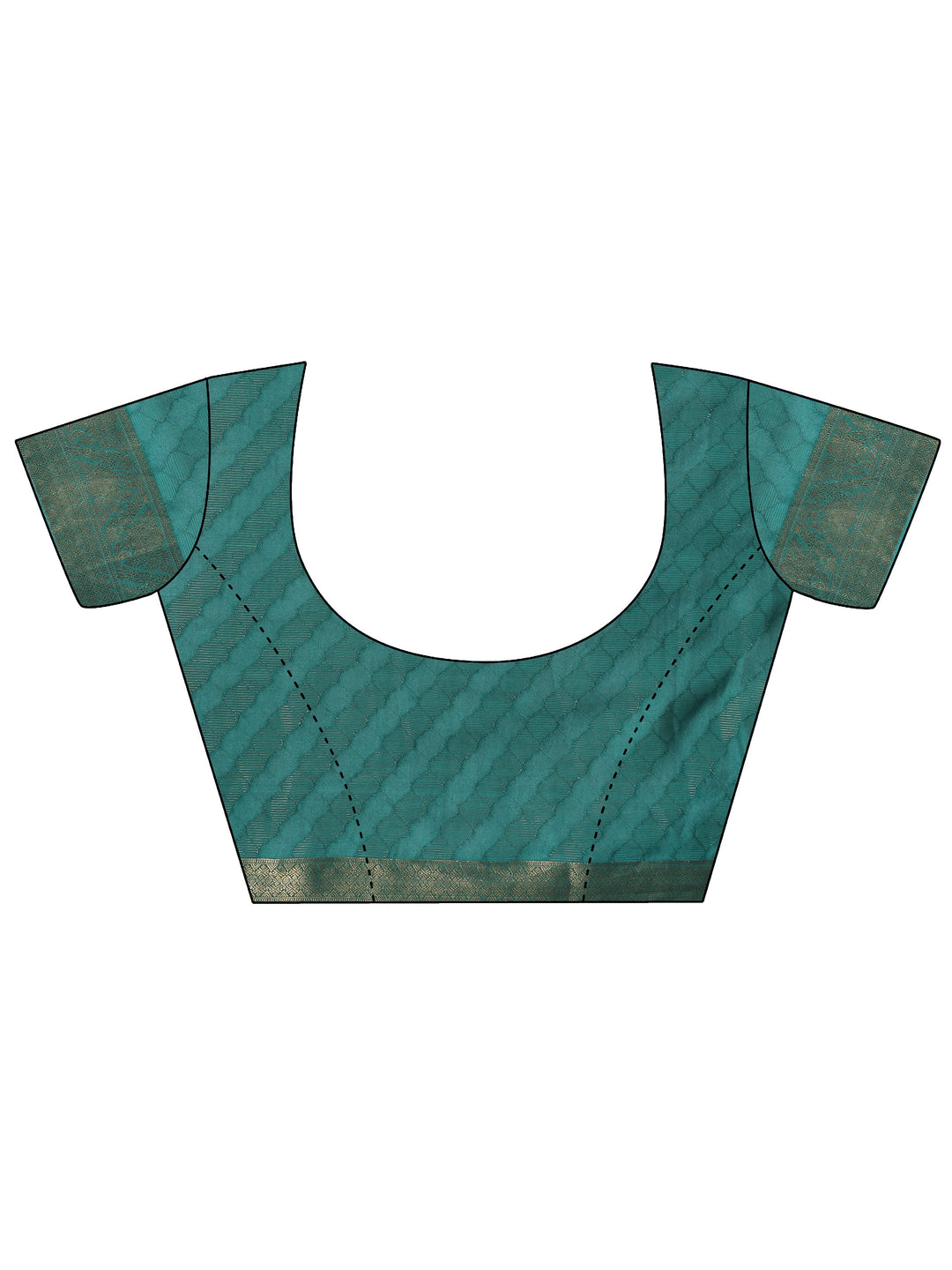  Green Paisley Woven Design Georgette Saree With Unstitched Blouse Piece 