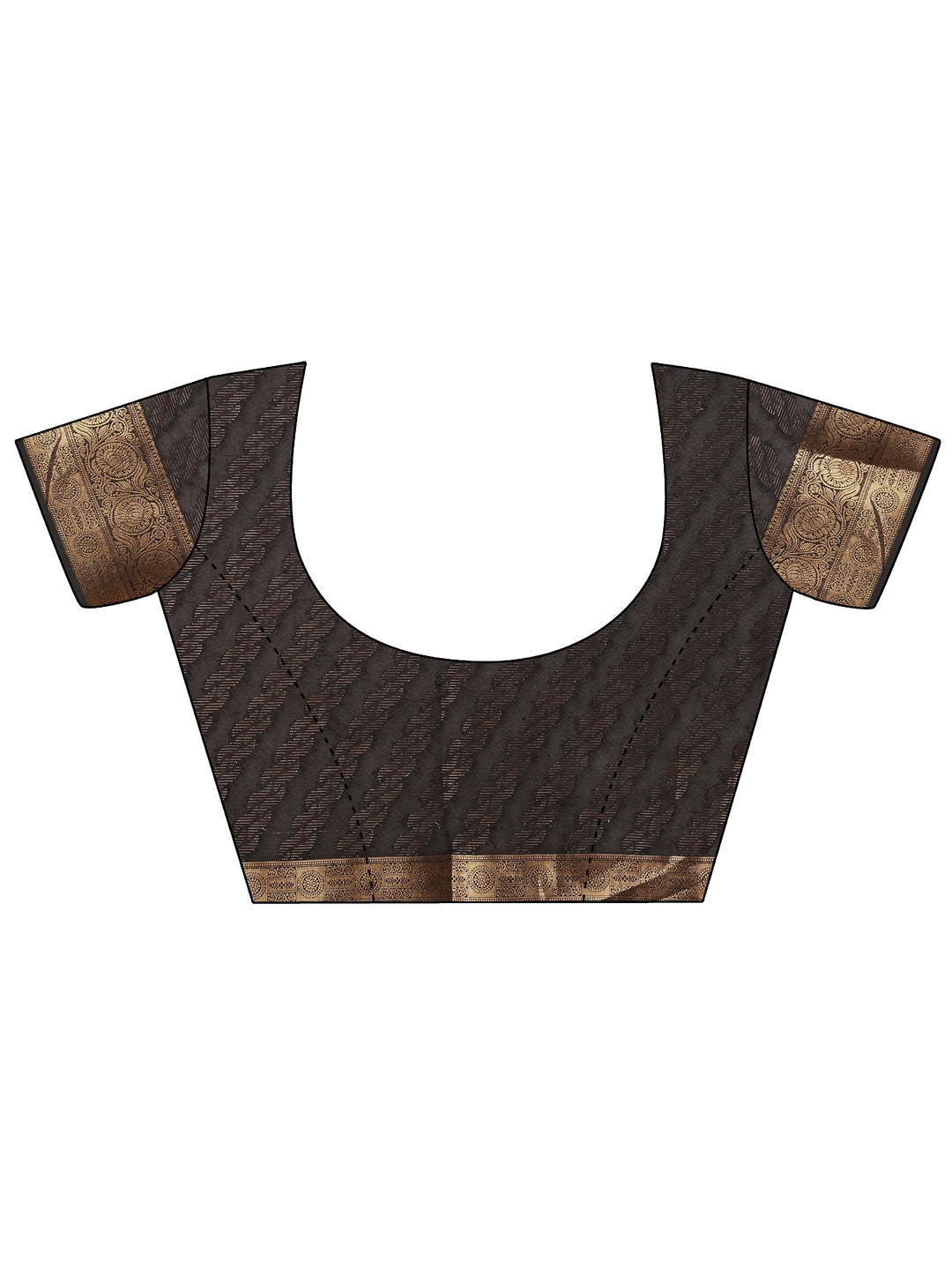  Black Printed Georgette Saree With Unstitched Blouse Piece 