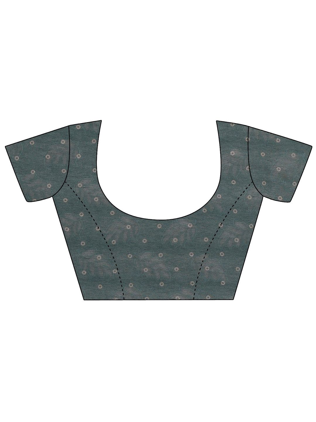  Green Printed Georgette Saree With Unstitched Blouse Piece 