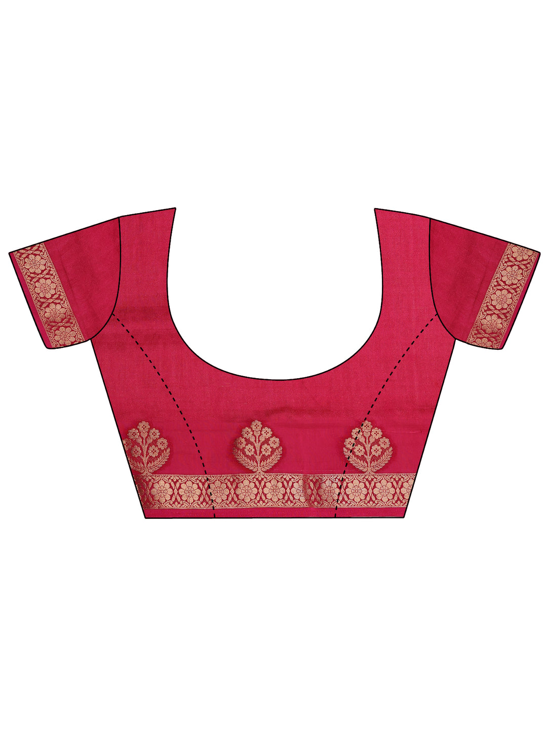  Pink Printed Silk Blend Saree With Unstitched Blouse Piece 