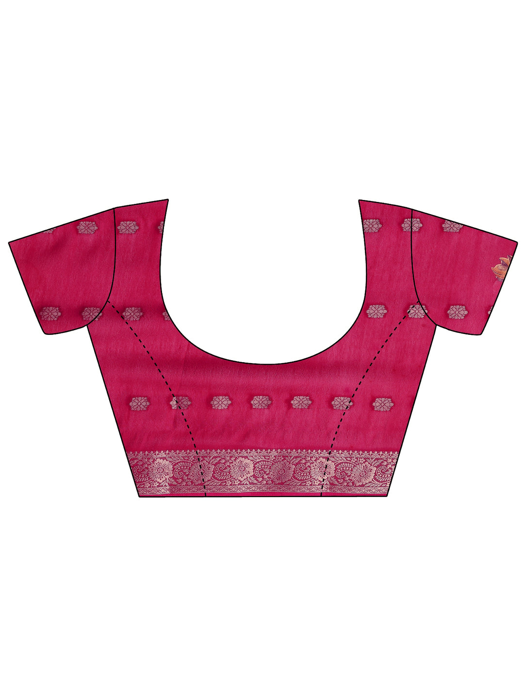  Pink Printed Georgette Saree With Unstitched Blouse Piece 