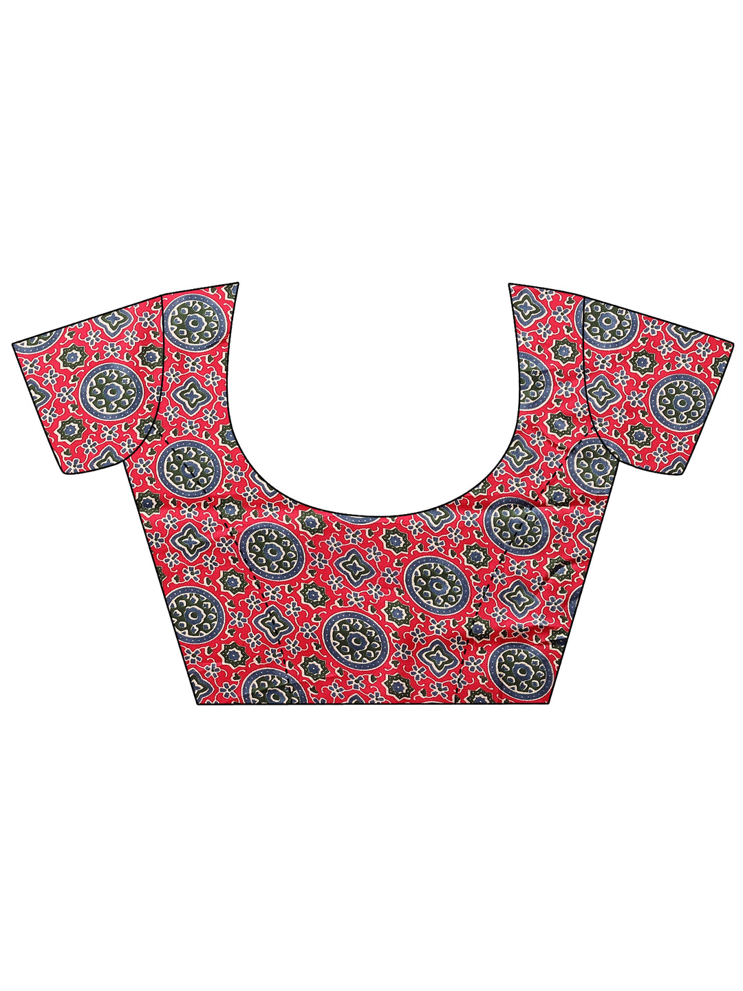  Pink Printed Satin Saree With Unstitched Blouse Piece 