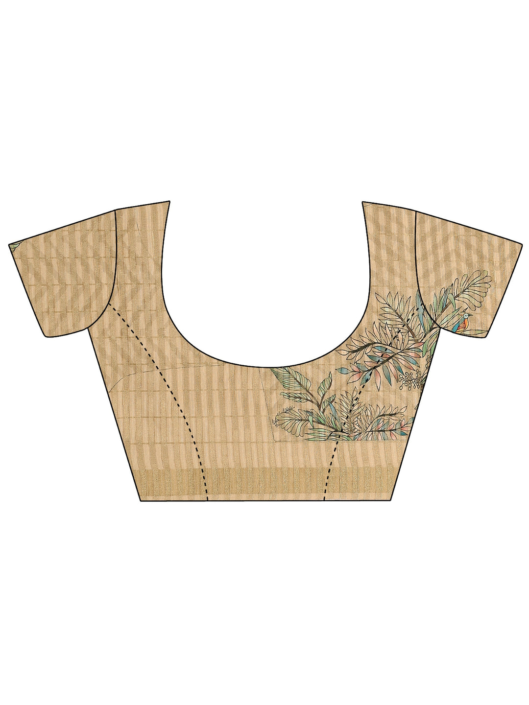  Gold Embroidered Silk Blend Saree With Unstitched Blouse Piece 