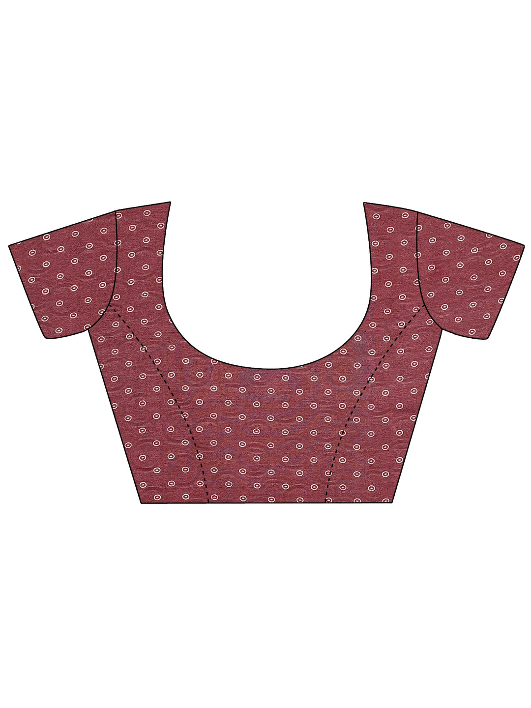  Burgundy Paisley Printed Silk Blend Saree With Unstitched Blouse Piece 