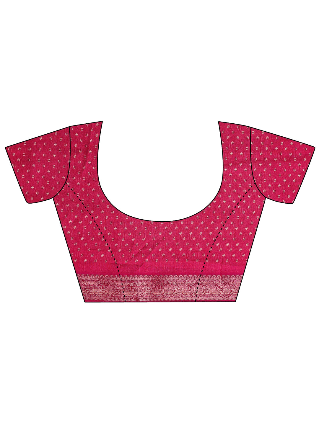  Pink Paisley Printed Silk Blend Saree With Unstitched Blouse Piece 