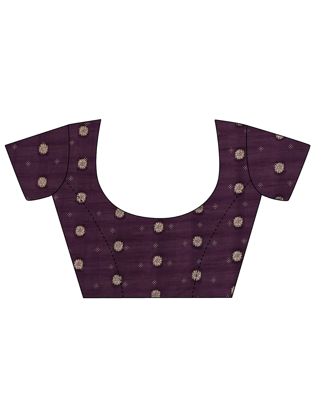  Purple Woven Design Silk Blend Saree With Unstitched Blouse Piece 