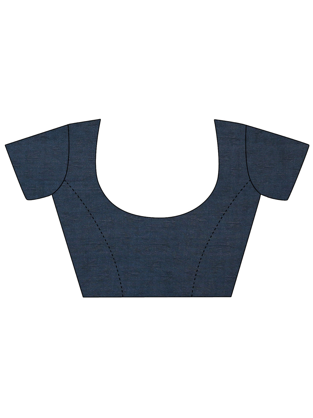  Blue Printed Silk Blend Saree With Unstitched Blouse Piece 