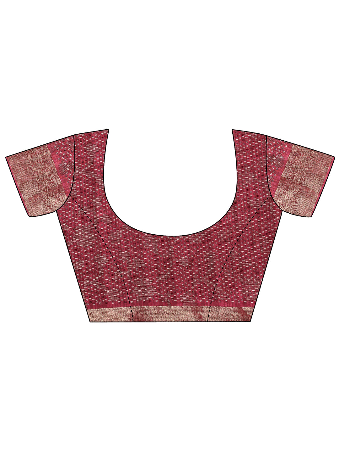  Burgundy Paisley Woven Design Silk Blend Saree With Unstitched Blouse Piece 