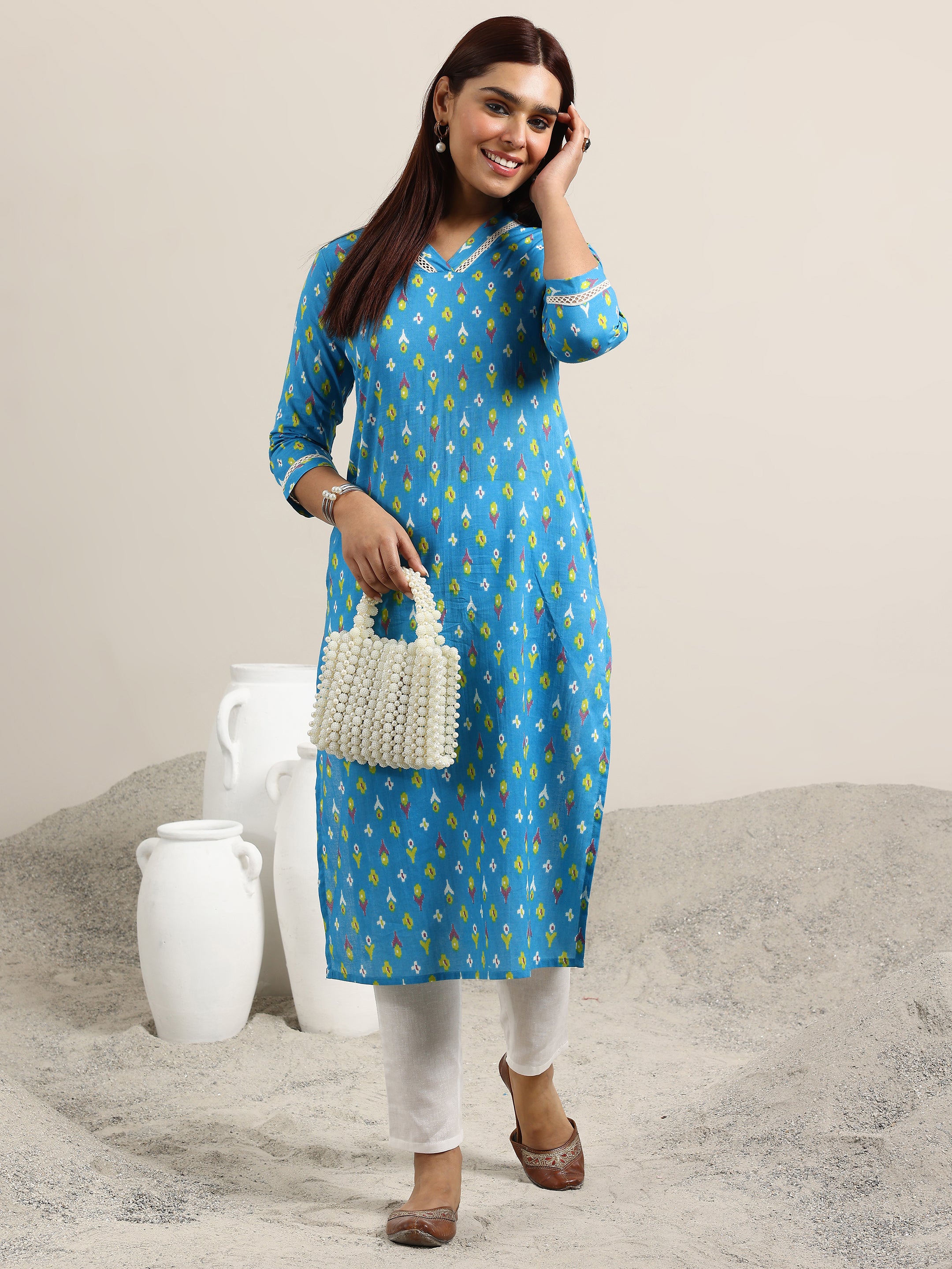 libas Blue Printed Cotton Straight Kurta-picture-36