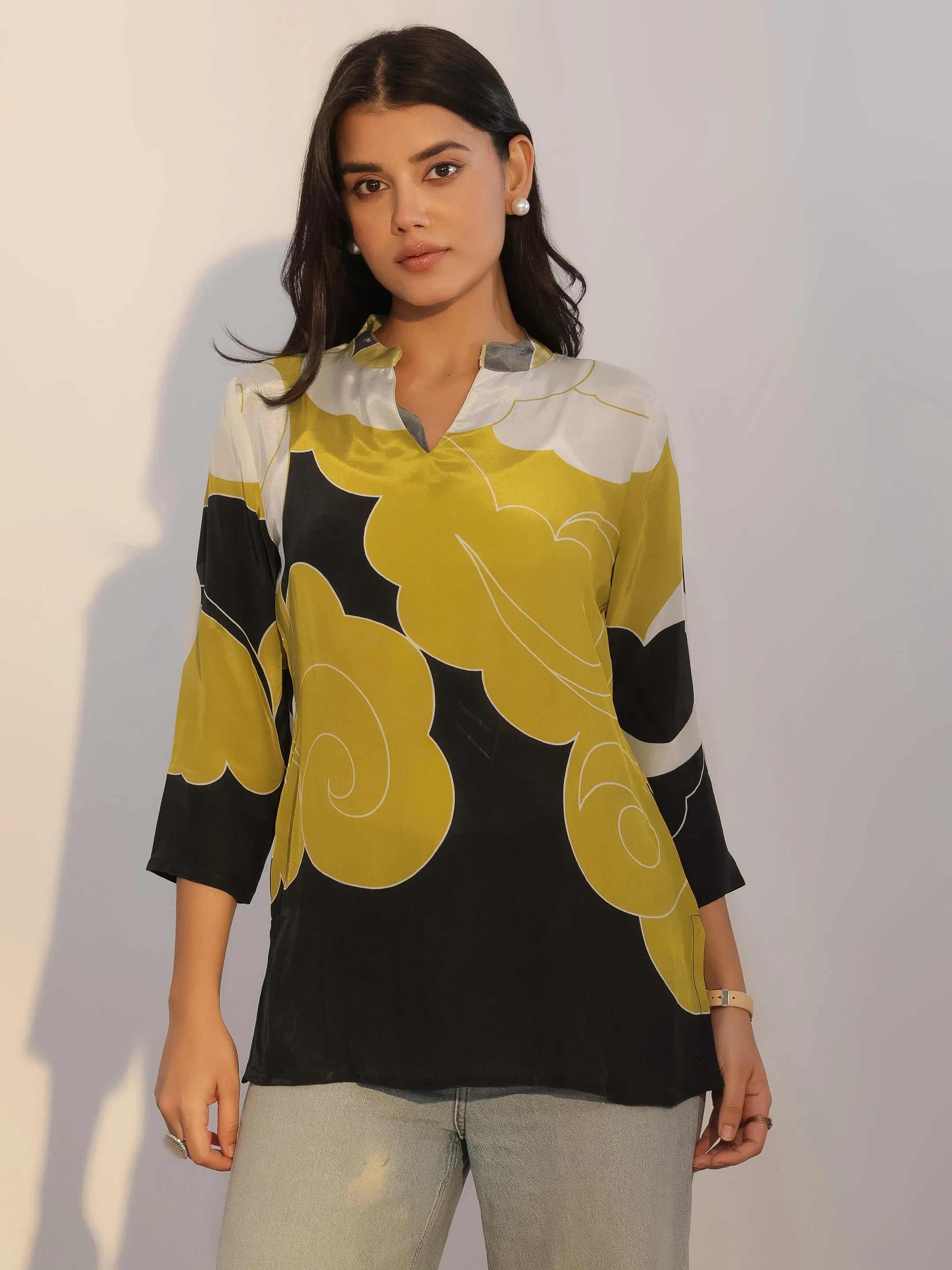 libas Black Printed Silk Blend Tunic-picture-58