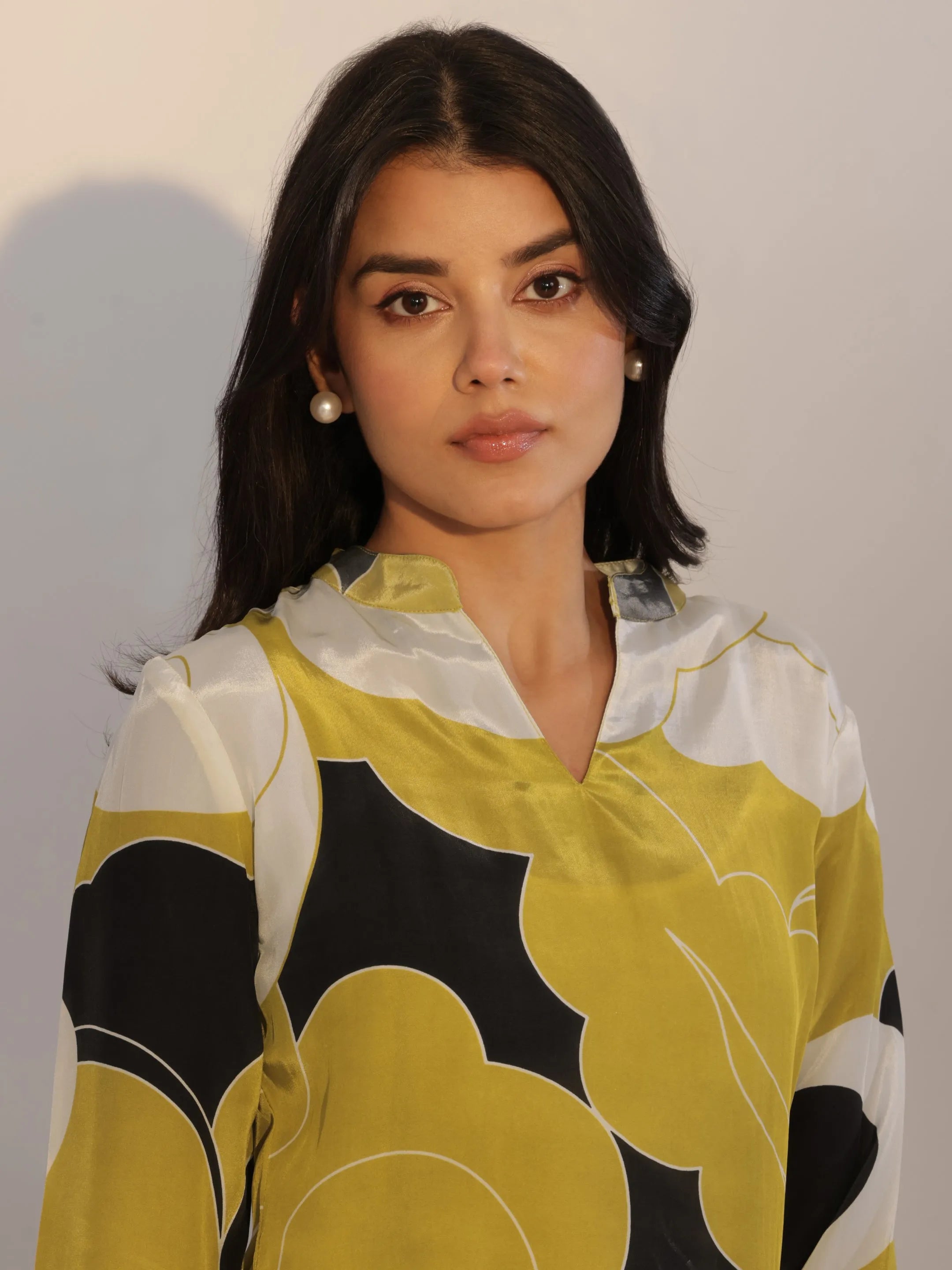 Buy Black Printed Silk Blend Tunic Online at Rs.799 | Libas