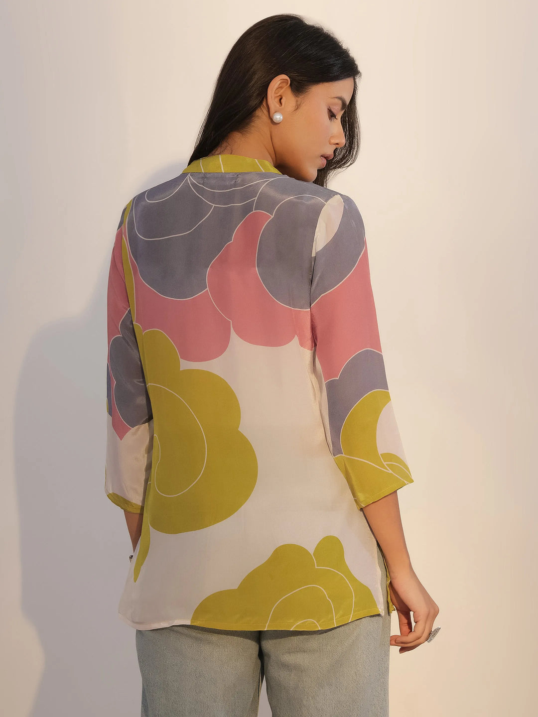  Multi Printed Silk Blend Tunic 