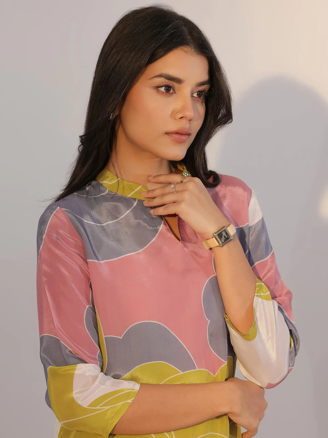  Multi Printed Silk Blend Tunic 