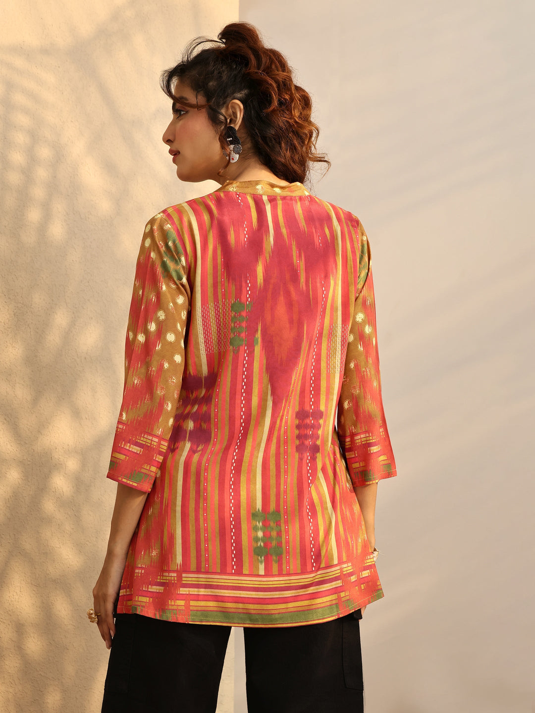  Mustard Multi Printed Muslin Straight Short Kurti 