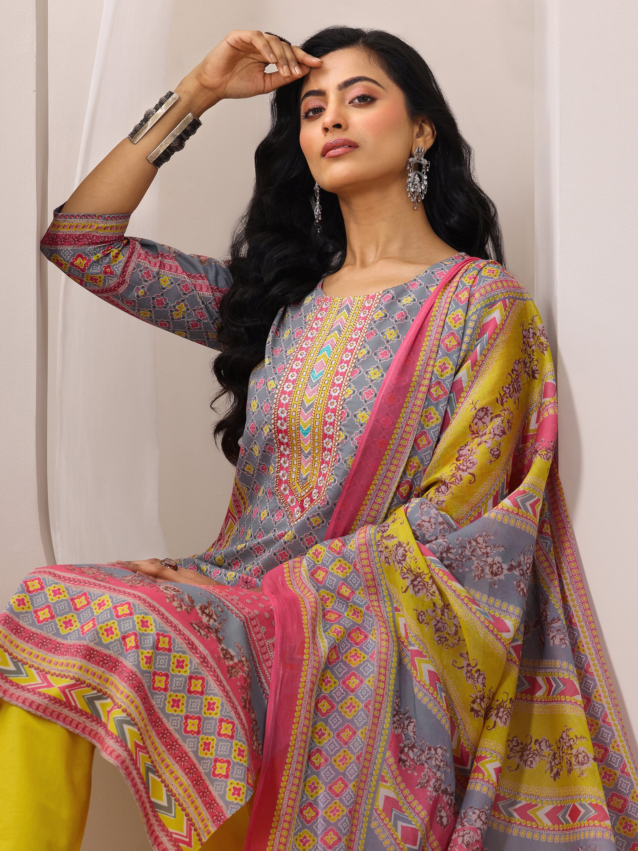 libas Multi Printed Cotton Straight Suit Set With Dupatta-picture-31