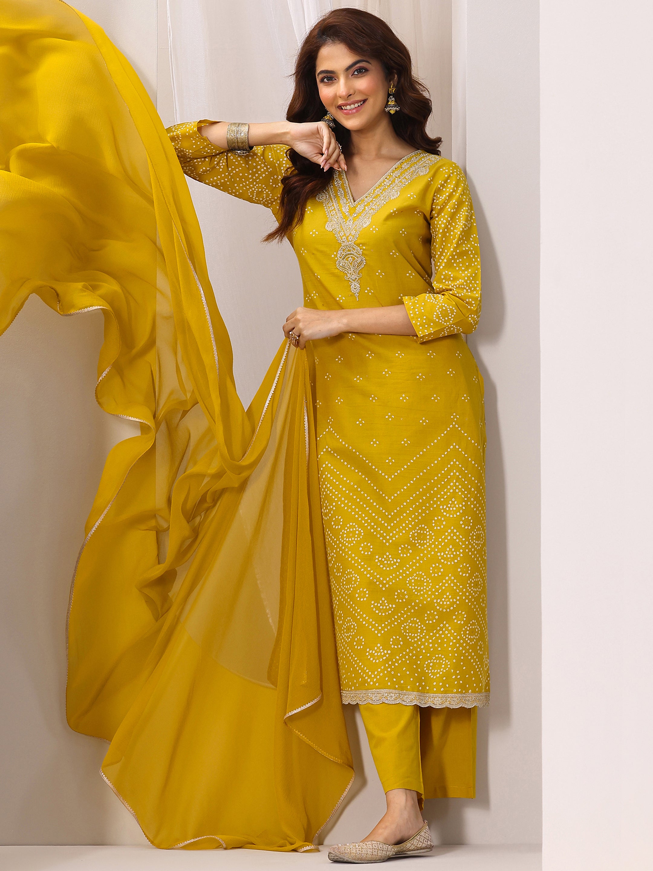 libas Mustard Printed Cotton Straight Suit Set With Dupatta-picture-33