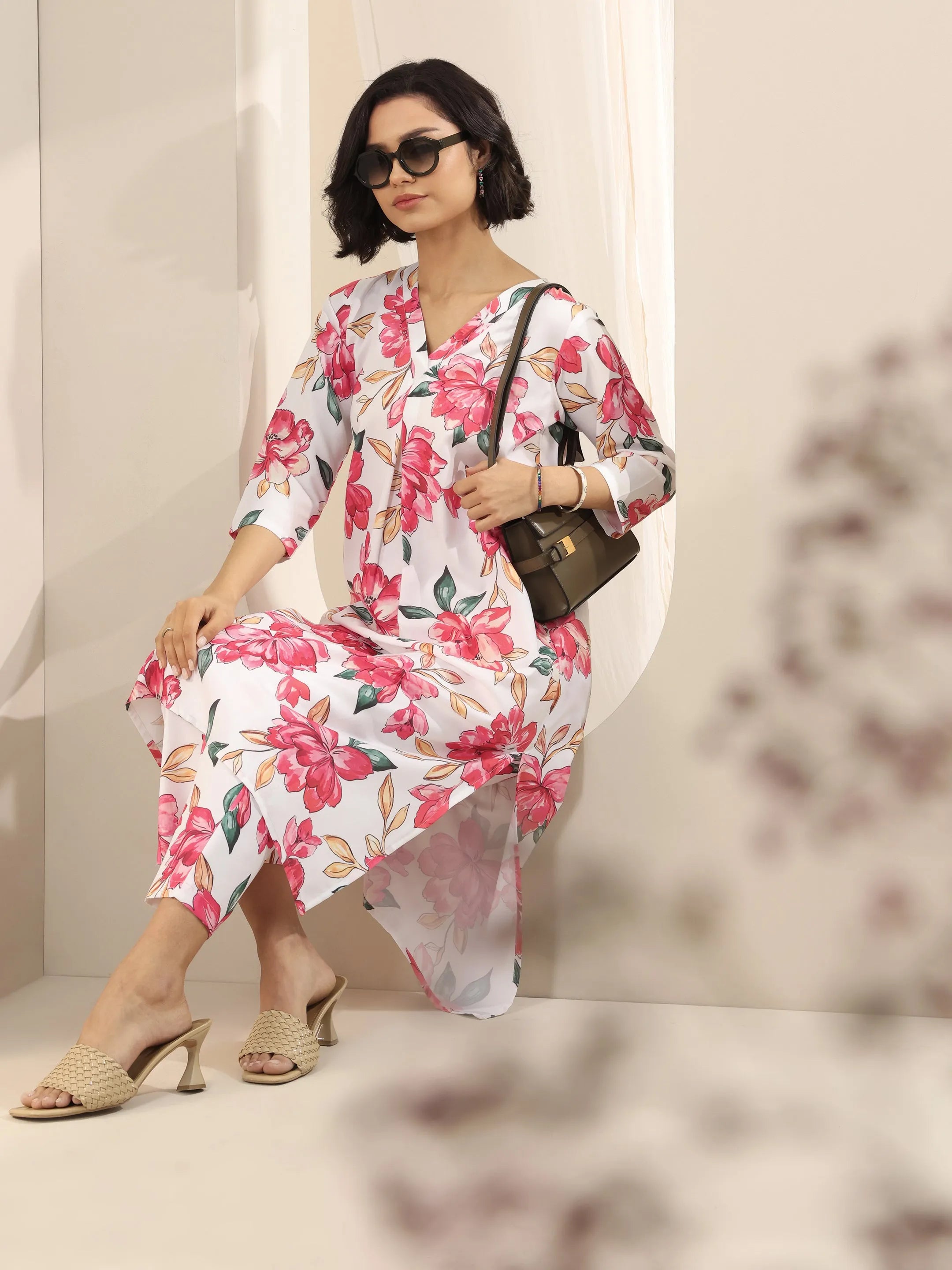 libas White Printed Cotton Blend Straight Kurta Set-picture-67