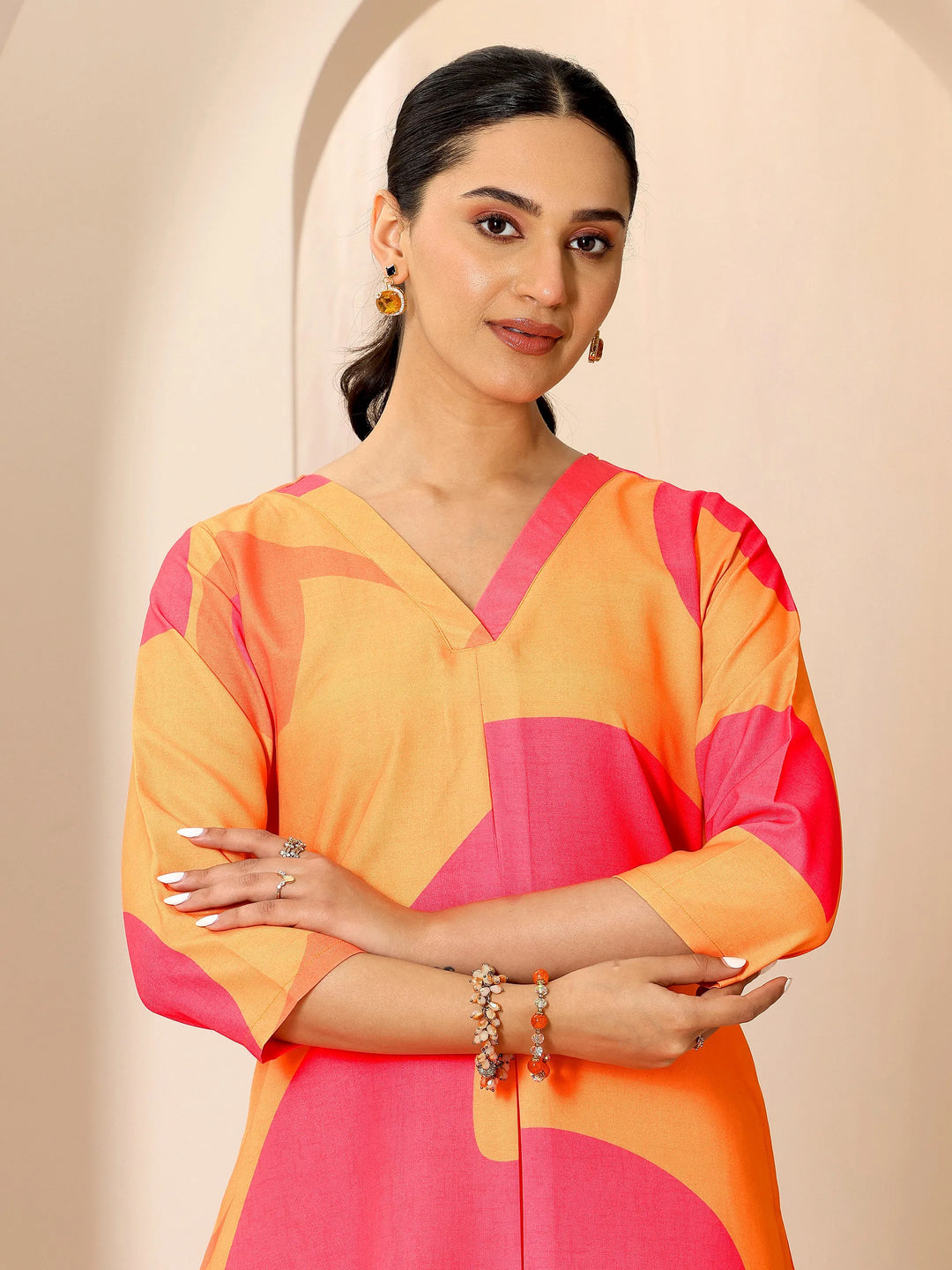  Multi Printed Rayon Straight Kurta Set 
