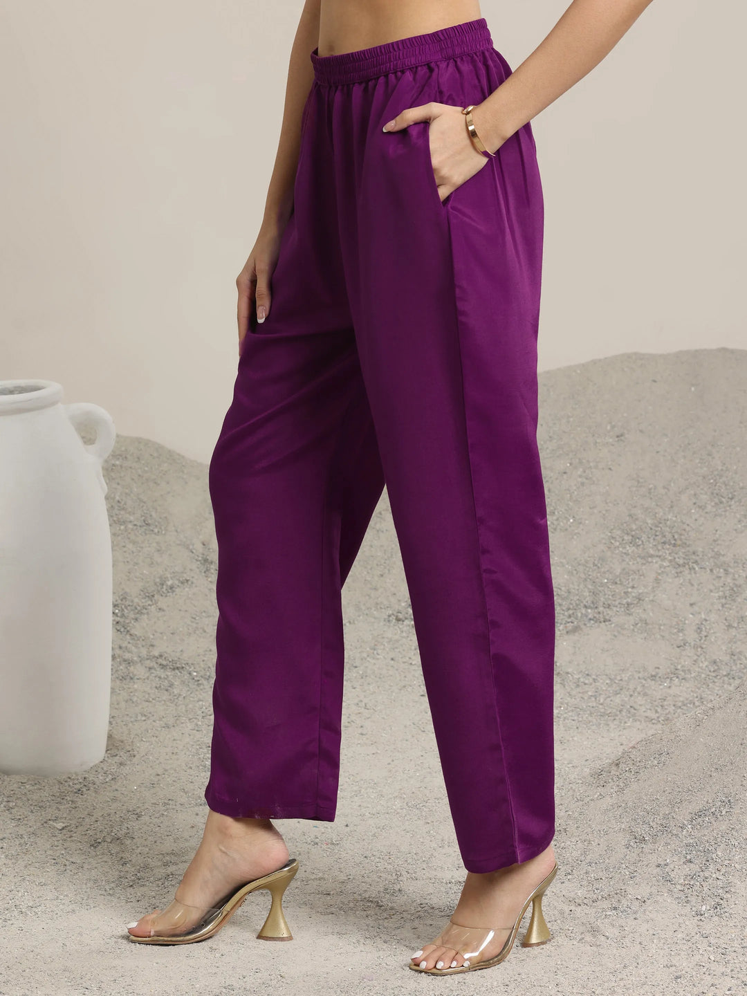  Burgundy Yoke Design Organza Straight Suit Set With Dupatta 