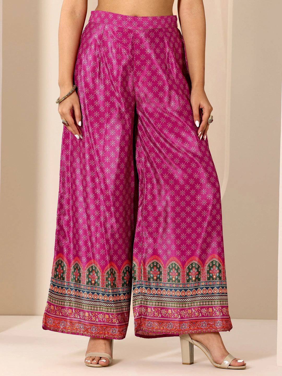  Pink Printed Chinon Straight Suit Set With Dupatta 