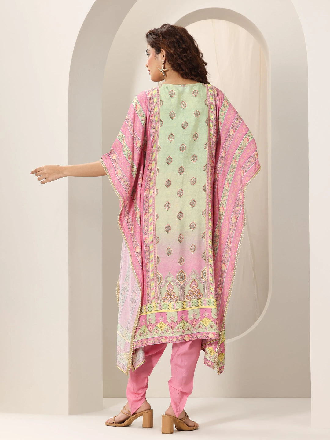  Multi Printed Muslin A-Line Kurta Set 