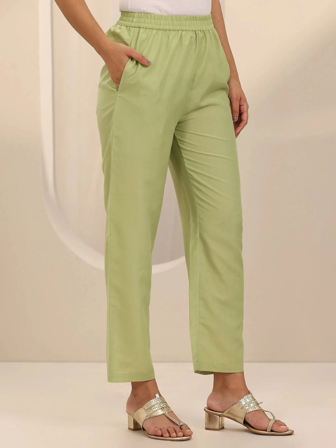  Green Woven Design Silk Blend Straight Suit Set With Dupatta 