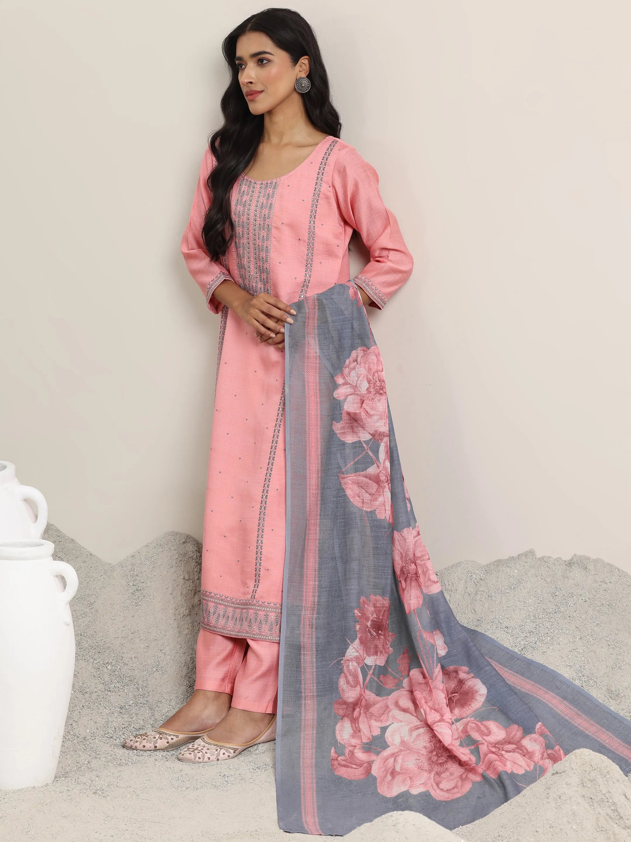 libas Pink Printed Cotton Straight Suit With Dupatta-picture-64