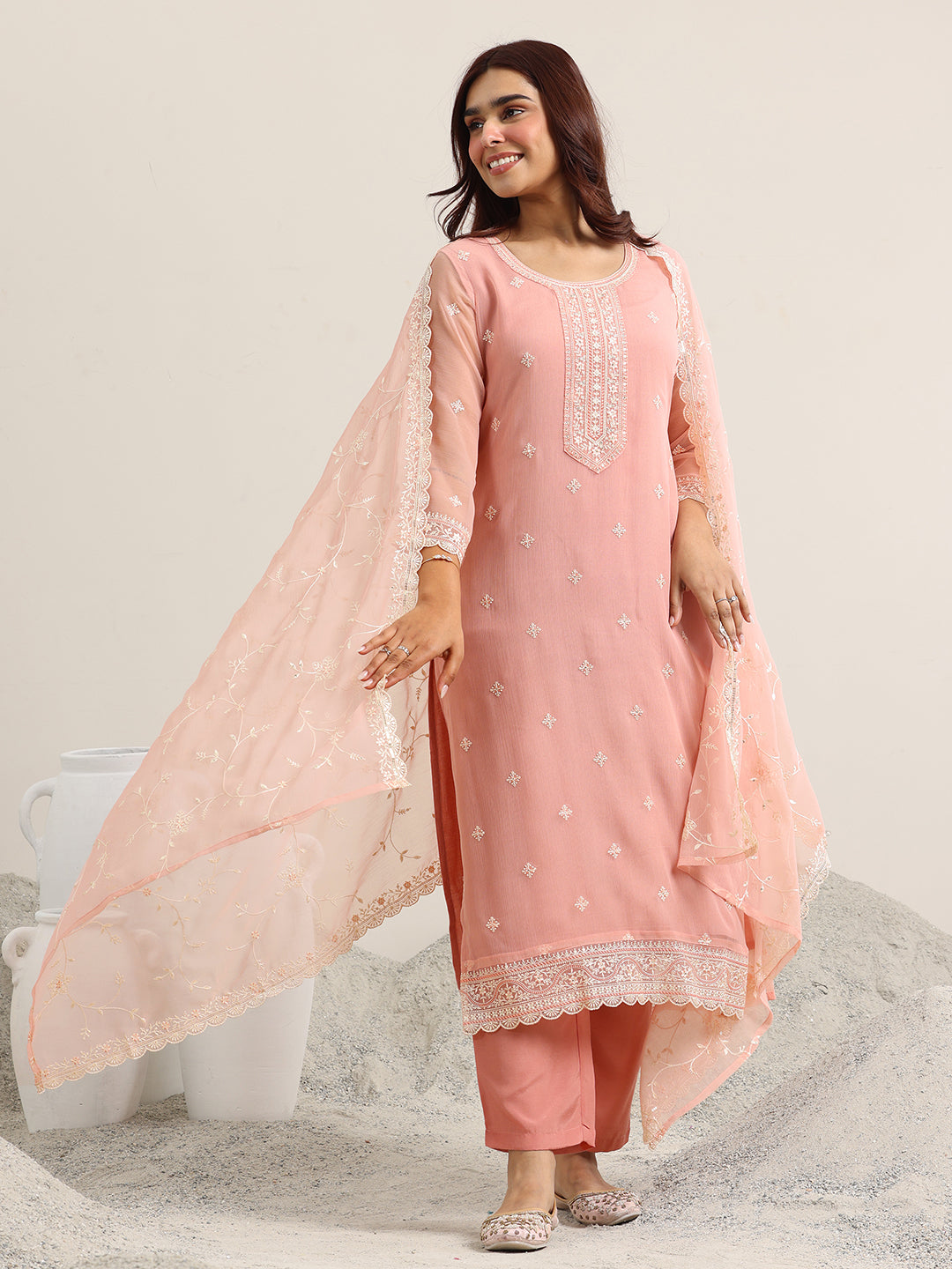 libas Peach Embroidered Poly Chiffon Straight Suit With Dupatta-picture-53