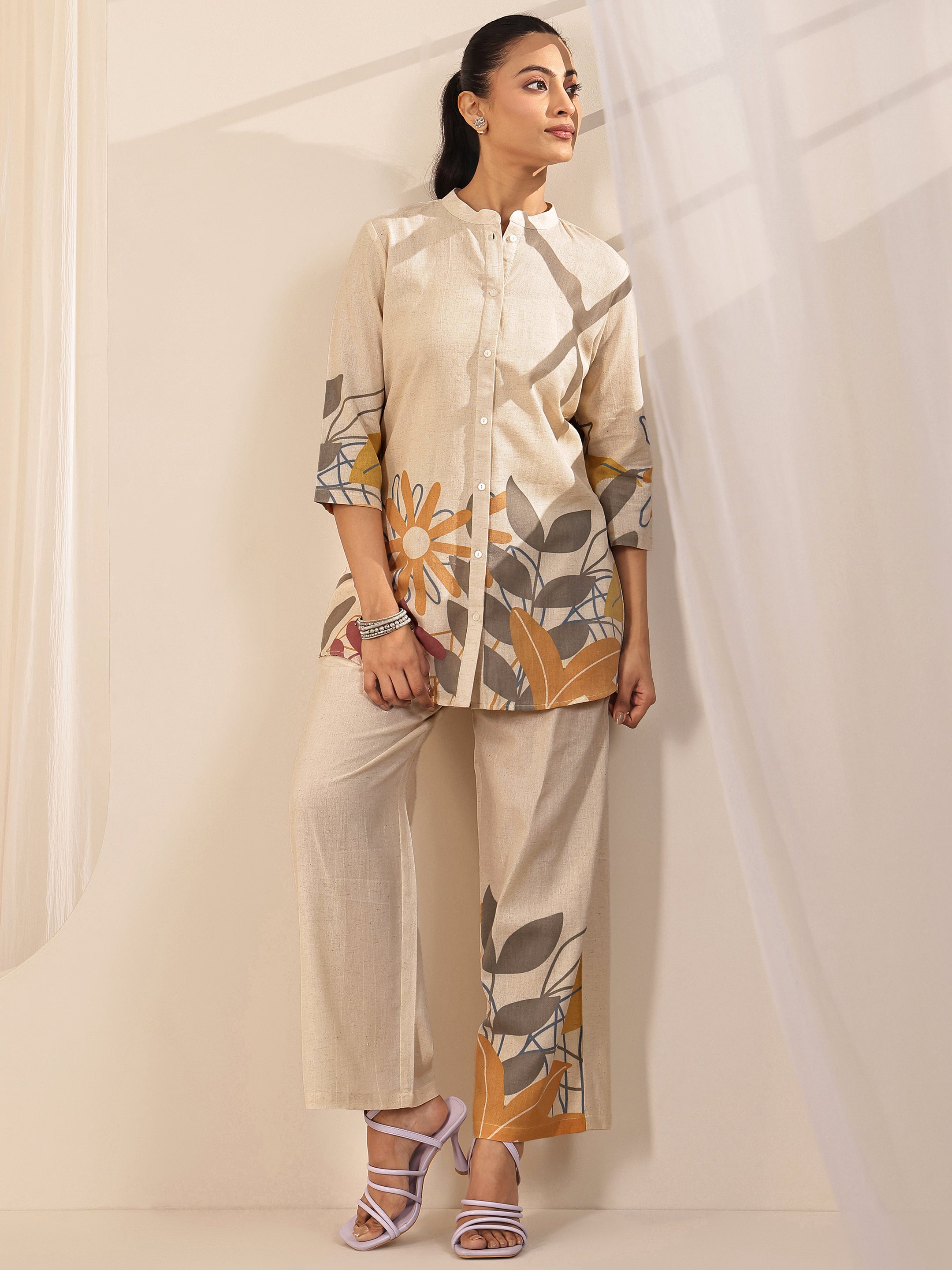 libas Off White Printed Cotton Blend Co-Ord Sets-picture-10