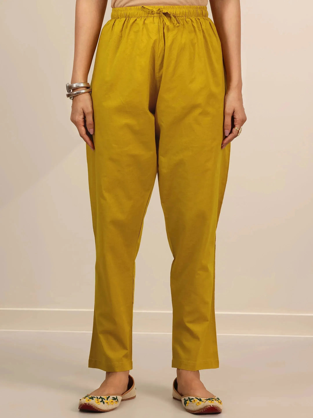  Mustard Printed Cotton Straight Suit Set With Dupatta 