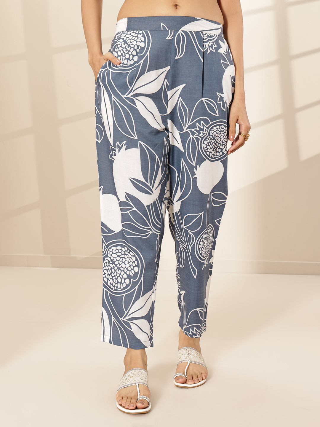  Grey Printed Cotton Blend Co-Ord Sets 