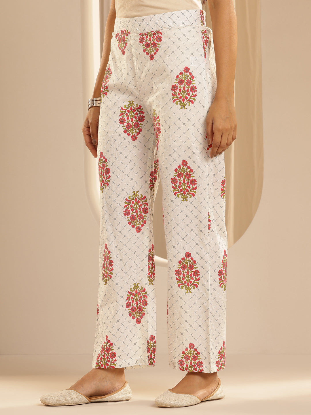  Blue Printed Cotton Straight Suit Set With Dupatta 