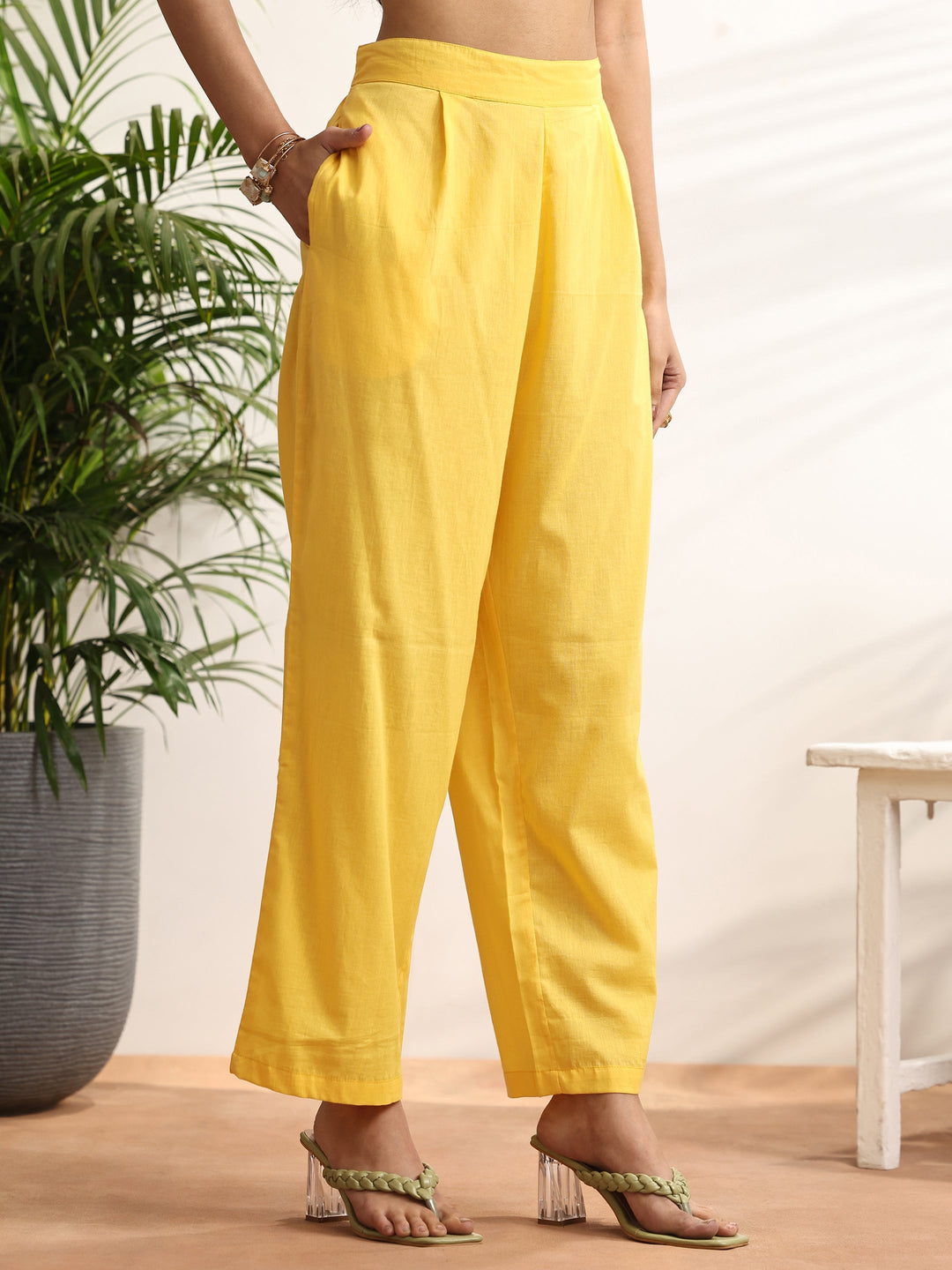  Mustard Printed Chiffon A-line Suit Set With Dupatta 