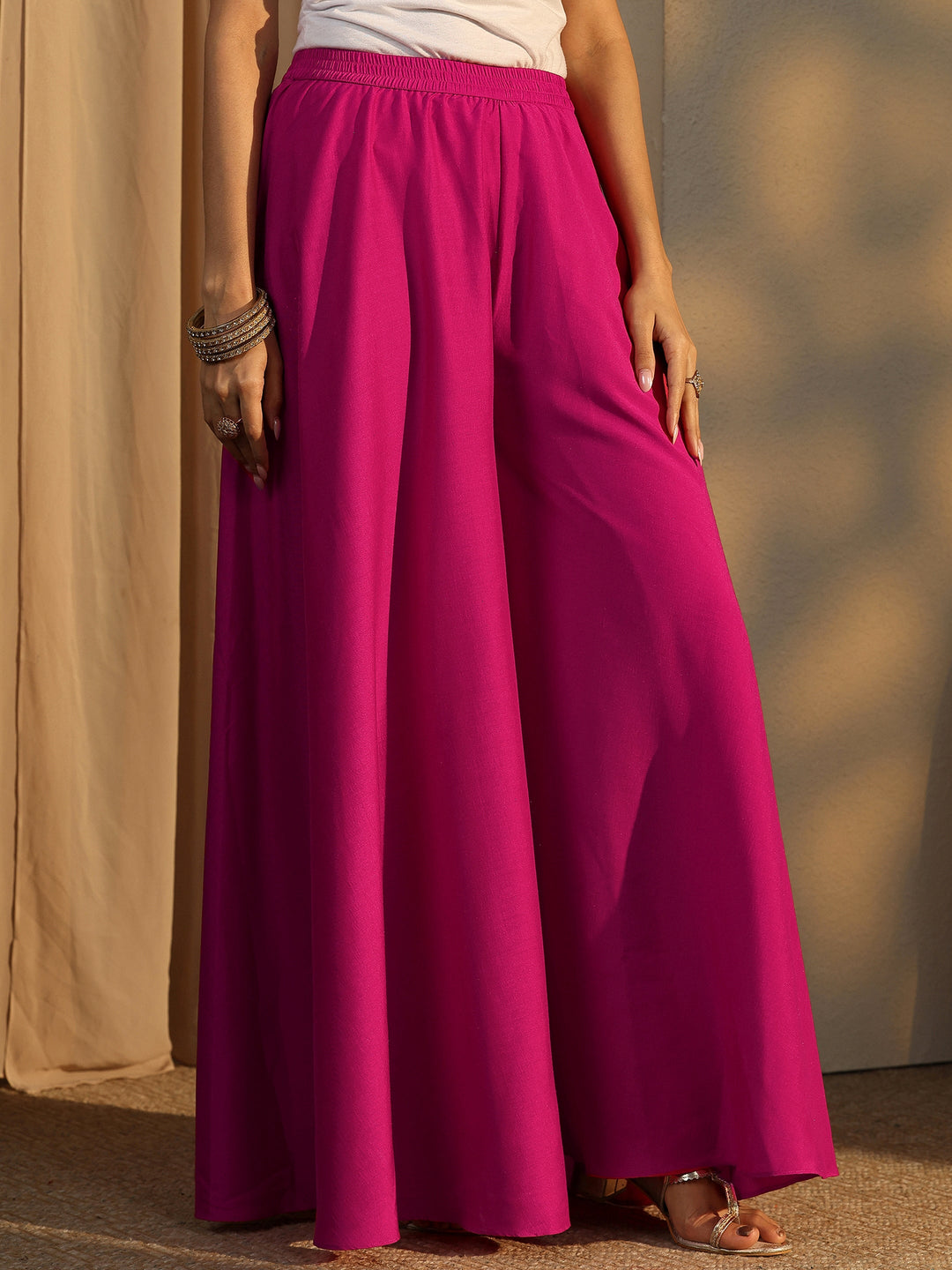  Pink Bandhani Embroidered Silk Blend Straight Suit Set With Dupatta 