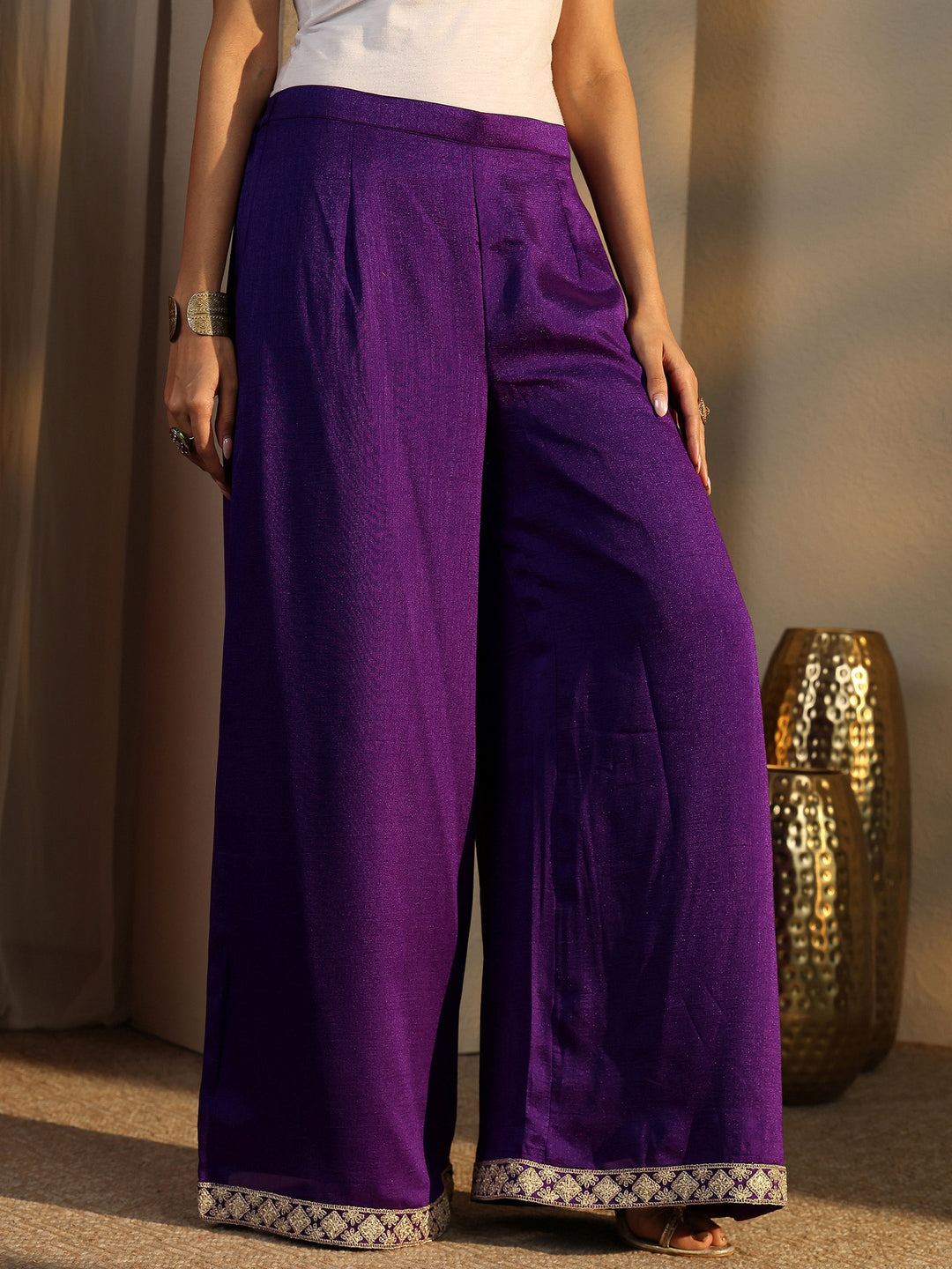  Libas Art Purple Embroidered Organza Straight Suit Set With Dupatta 