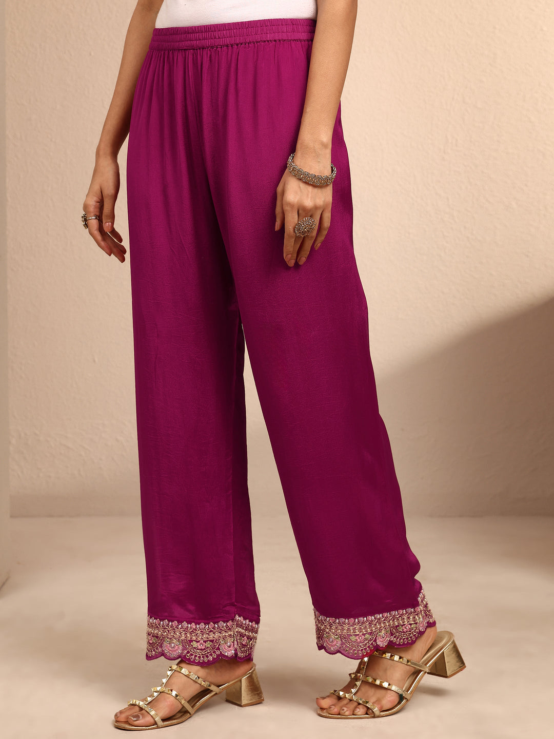  Libas Art Pink Embroidered Chinon Anarkali Suit Set With Dupatta 