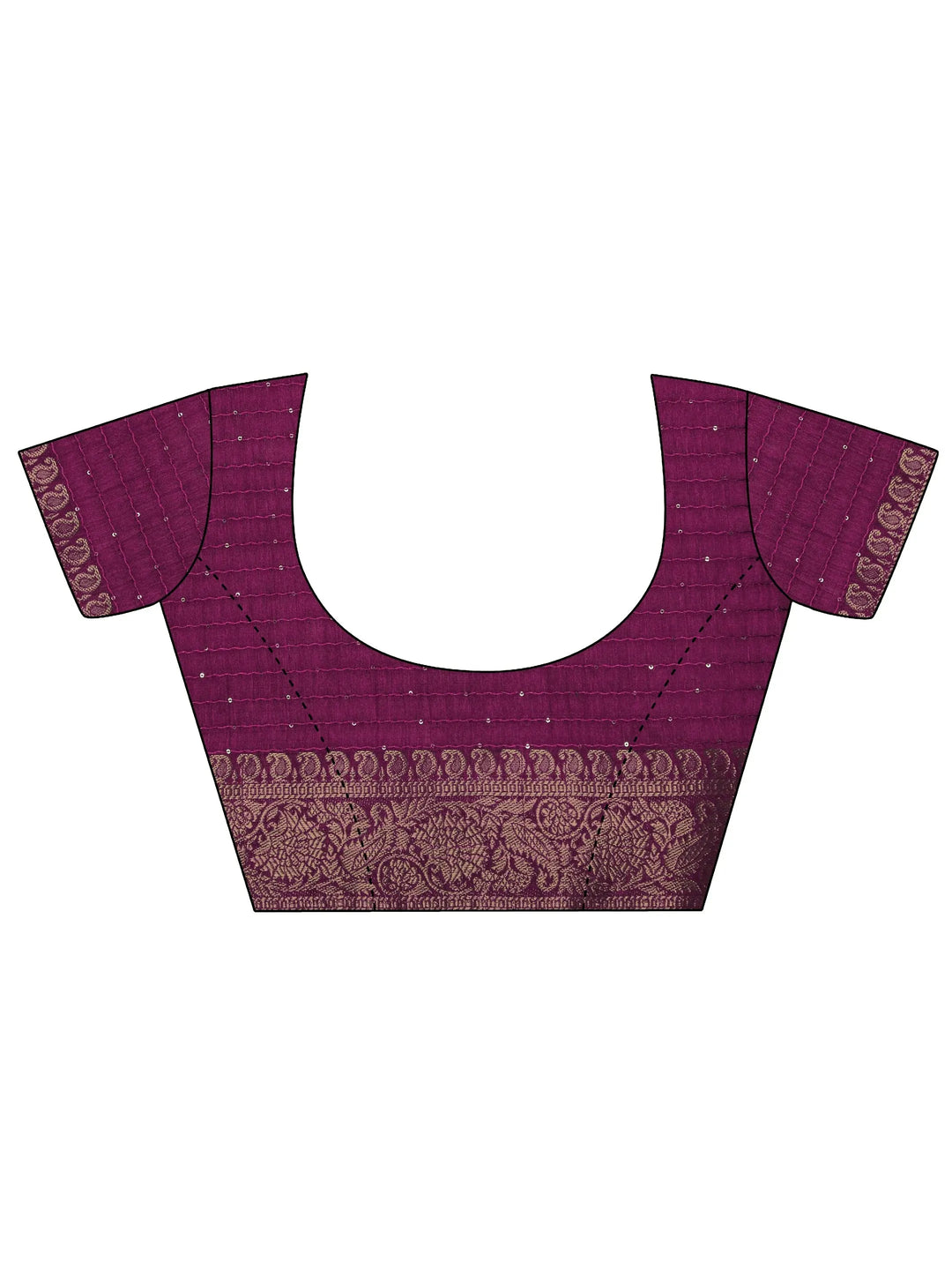  Magenta Printed Silk Blend Saree With Unstitched Blouse Piece 