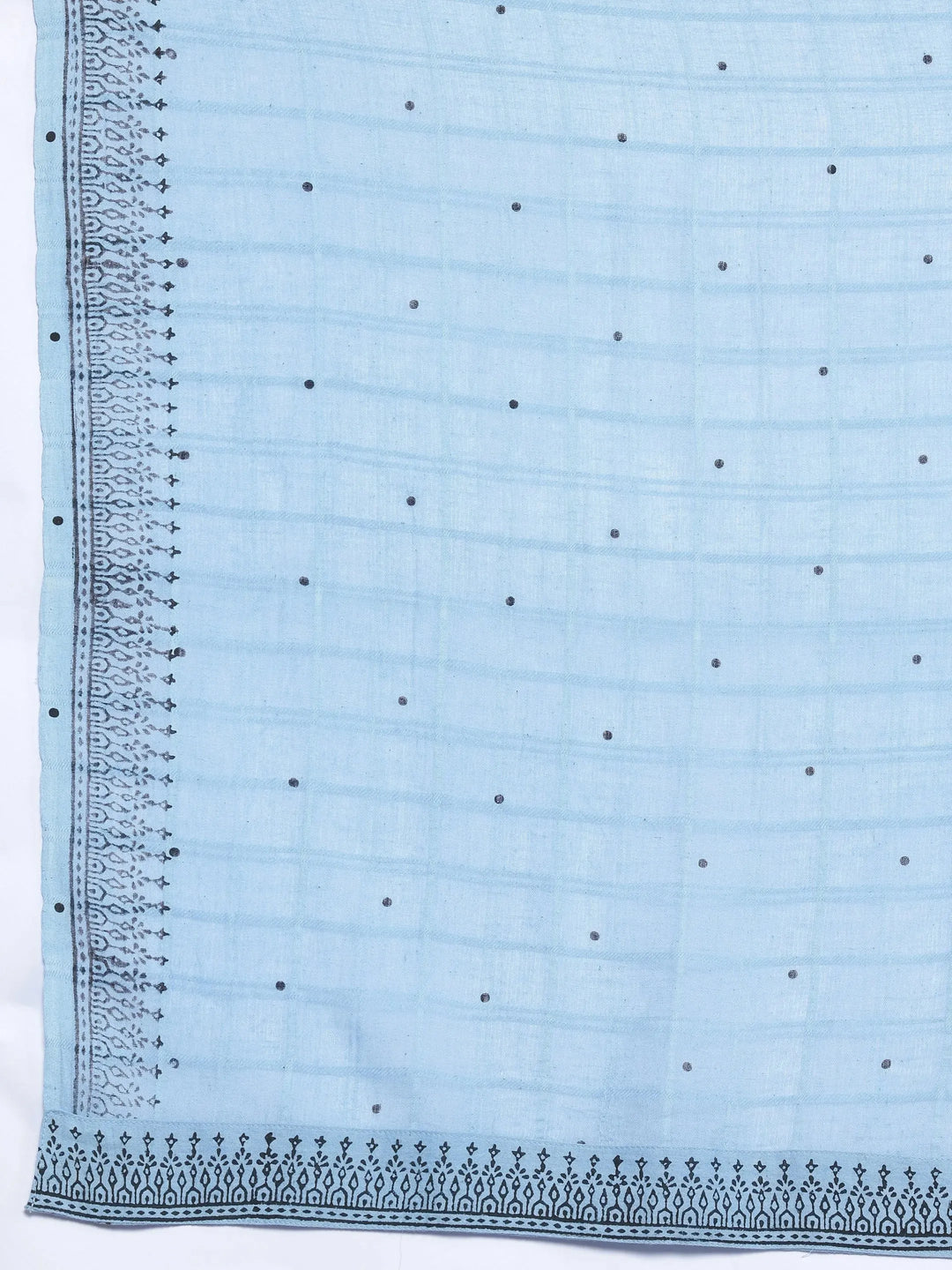  Blue Woven Design Cotton Straight Suit With Dupatta 