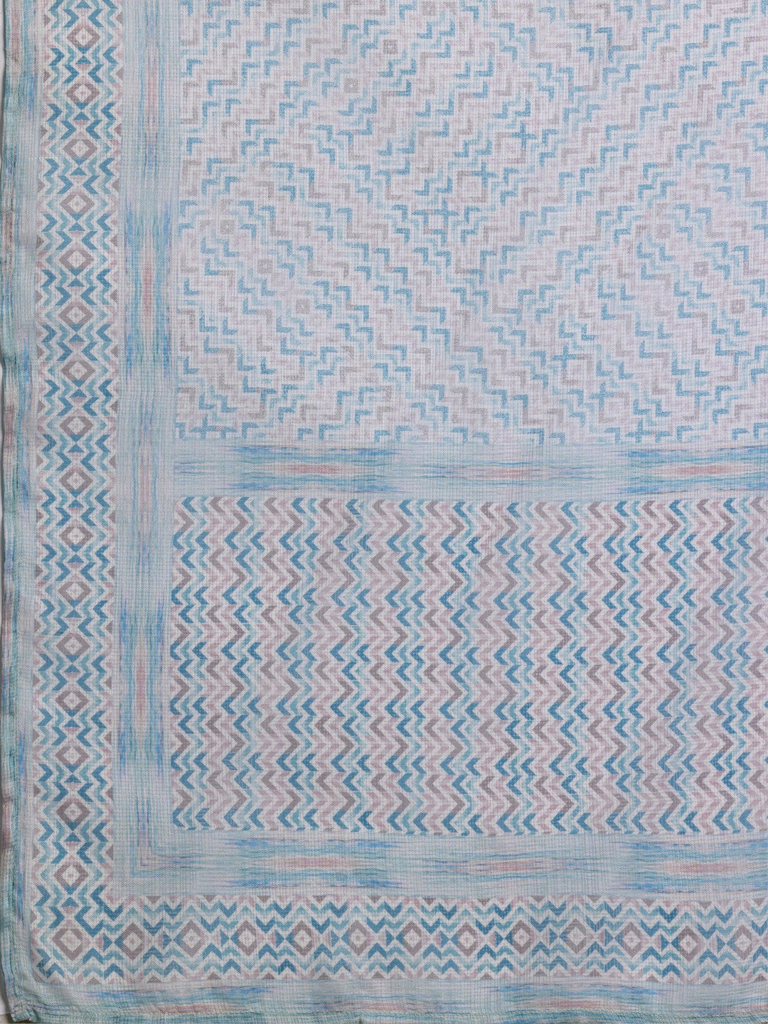 Blue Embroidered Cotton Blend Straight Suit With Dupatta - Libas 