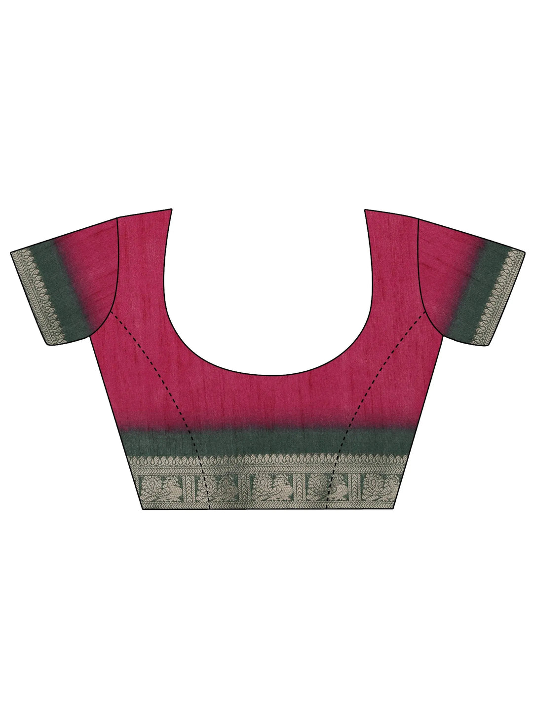 Pink Printed Silk Blend Saree With Unstitched Blouse Piece 