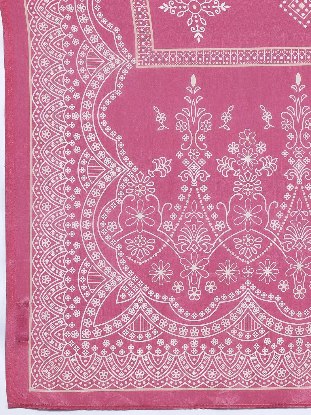  Off White Printed Silk Blend Straight Suit With Dupatta 