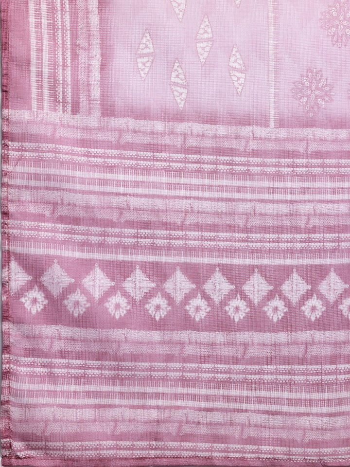 Pink Yoke Design Cotton Straight Suit With Dupatta - Libas