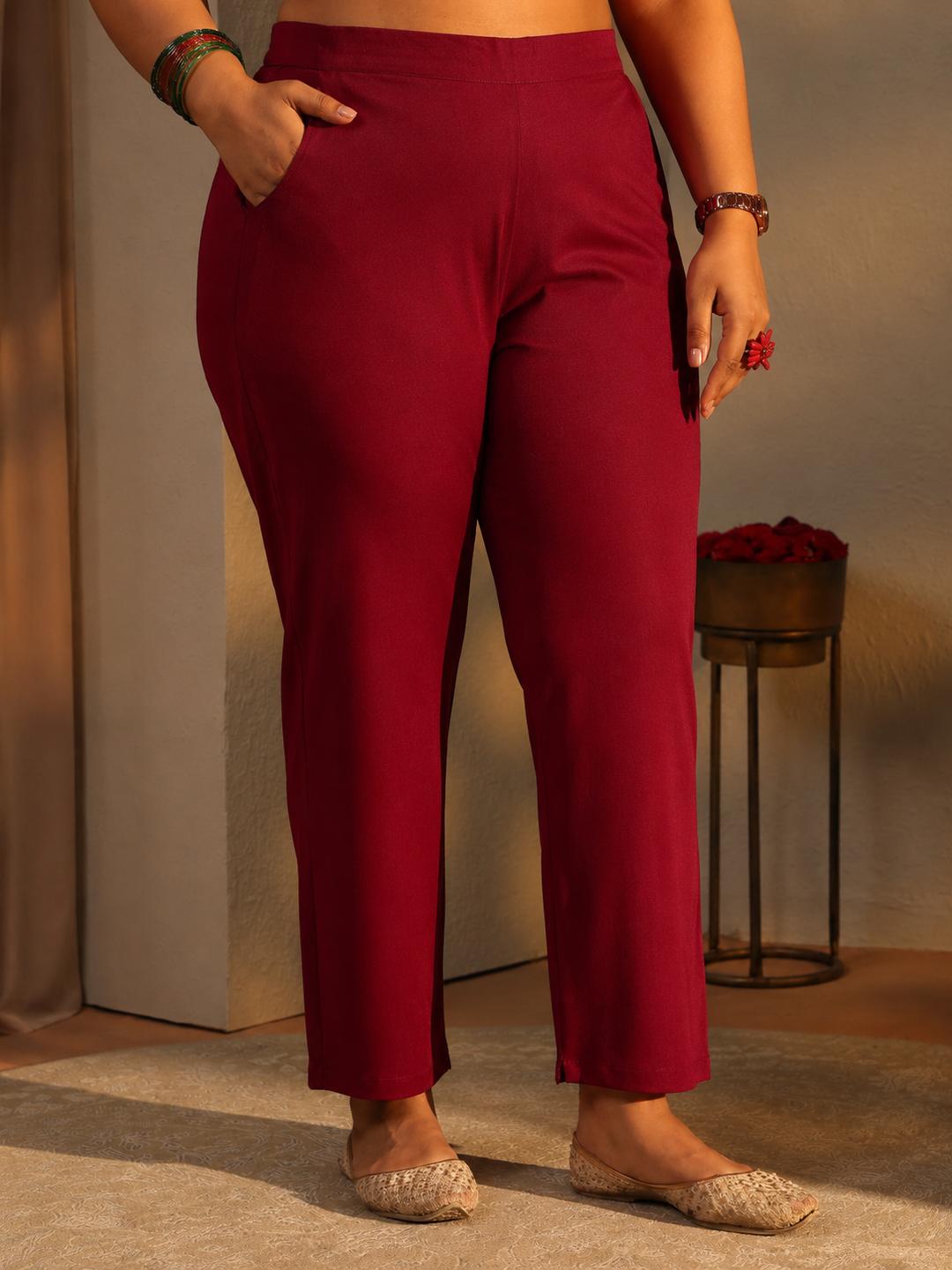  Plus Size Maroon Bandhani Printed Rayon Straight Suit Set 