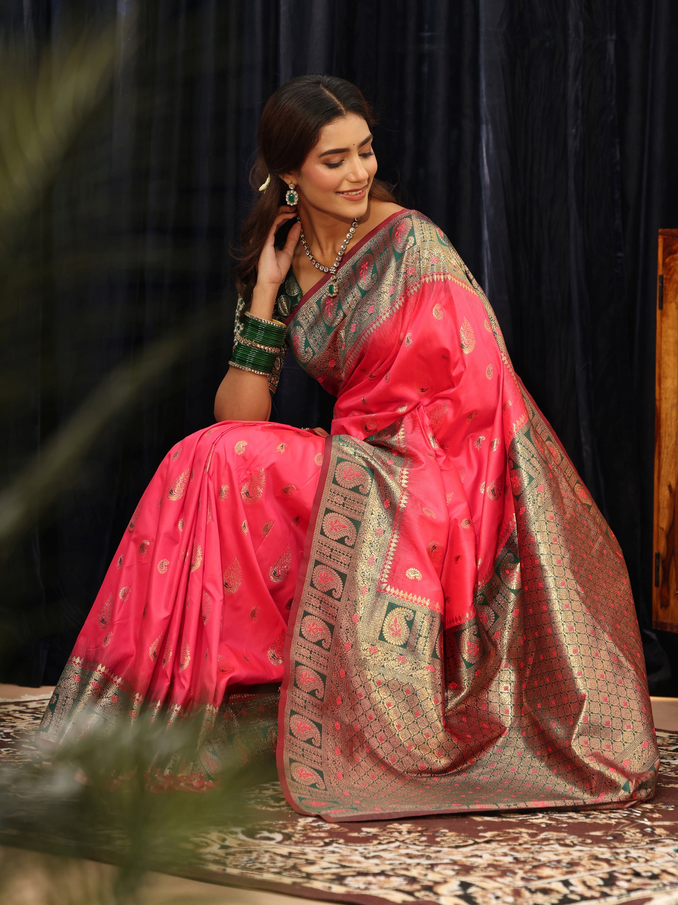 libas Coral Banarasi Silk Blend Saree-picture-21
