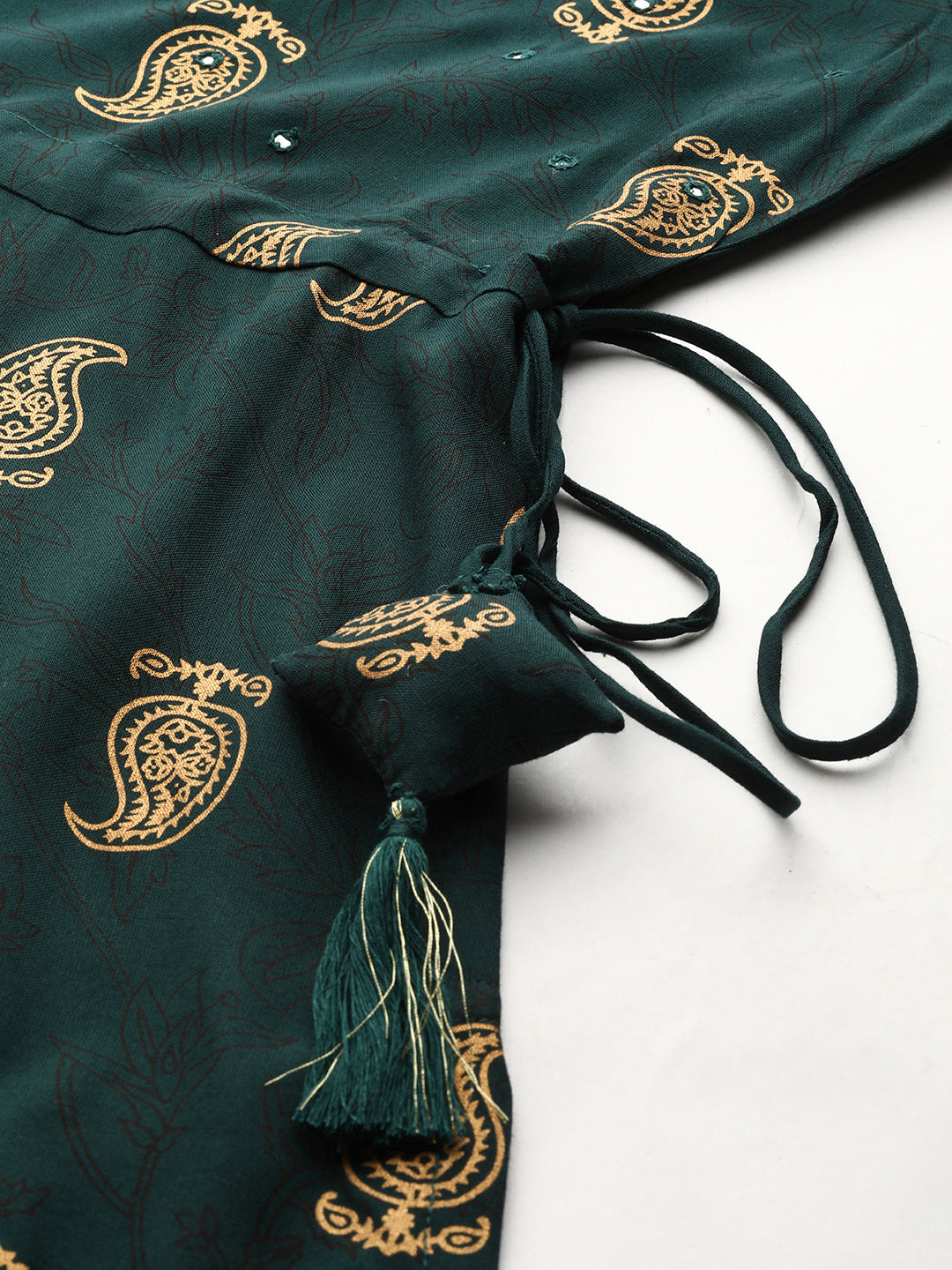  Green Printed Rayon Kurta 